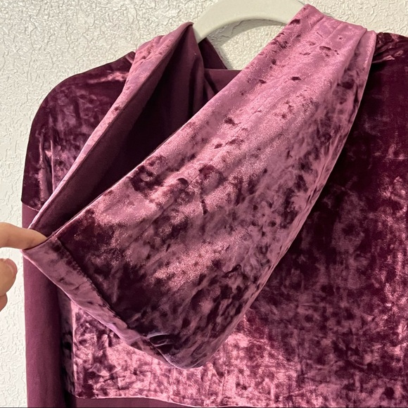 Flirtitude juniors women’s long sleeve hoodie tunic, XS-S, burgundy - Picture 6 of 8